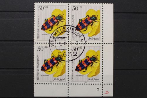 Deutschland, MiNr. 1202, Viererblock, Ecke re. unten, FN 2, gestempelt