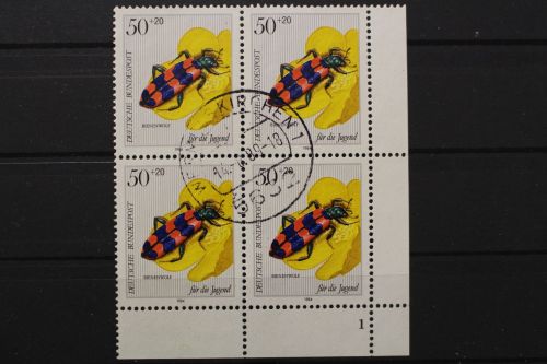 Deutschland, MiNr. 1202, Viererblock, Ecke re. unten, FN 1, gestempelt