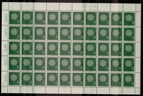 Deutschland (BRD), MiNr. 620, 50er Bogen, FN 1, postfrisch
