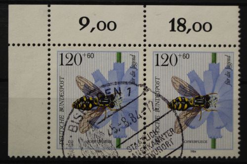 Deutschland (BRD), MiNr. 1205, waag. Paar, Ecke links oben, gestempelt