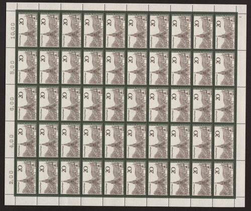 Deutschland (BRD), MiNr. 654, 50er Bogen, FN 1, postfrisch