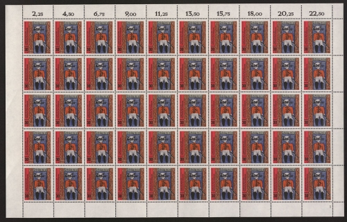 Deutschland (BRD), MiNr. 662, 50er Bogen, FN 1, postfrisch