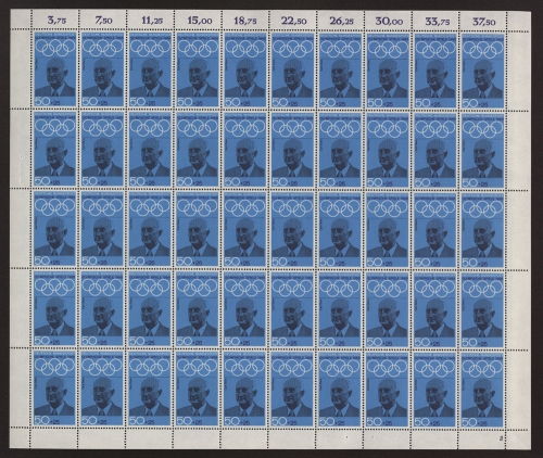 Deutschland (BRD), MiNr. 565, 50er Bogen, FN 2, postfrisch