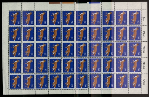 Deutschland (BRD), MiNr. 532, 50er Bogen, FN 2, postfrisch