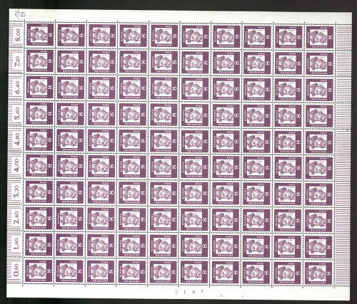 Deutschland (BRD), MiNr. 349 x, 100er Bogen, DZ 12, postfrisch