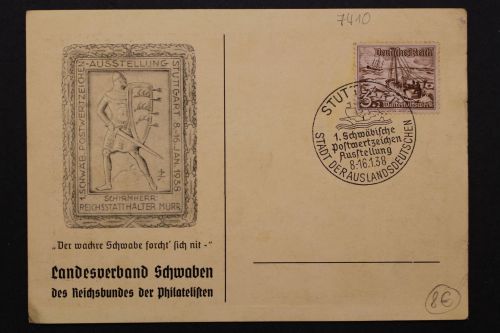 Stuttgart, Sonderkarte Philatelisten / Marken-Schneider