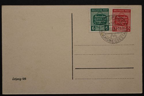 Sowjetische Zone, 124-125 Y auf AK m. Völkerschlachtdenkmal