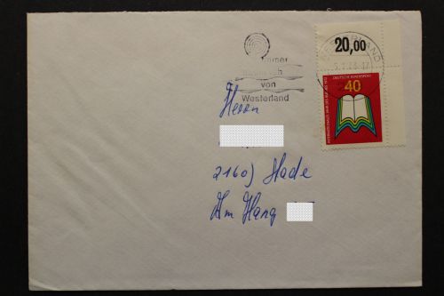 Deutschland (BRD), MiNr. 740, Ecke rechts oben auf Brief