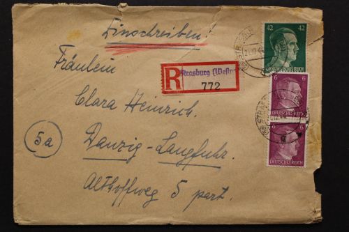 Strasburg (Westpreussen), Not - R - Aufkleber, 21.12.44