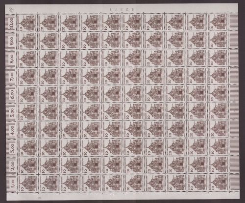 Deutschland (BRD), MiNr. 454, 100er Bogen, DZ 10, postfrisch