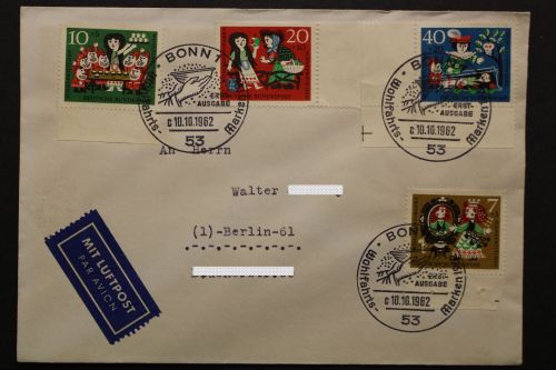Deutschland (BRD), MiNr. 388, Ecke links unten, Satzbrief