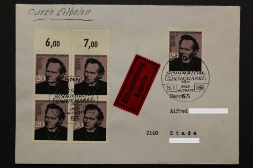 Deutschland, MiNr. 504 als MeF auf Eilbotenbrief, 15.1.1966, ESST, PLF II