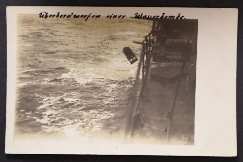 Kaiserliche Kriegsmarine, überbordwerfen einer Wasserbombe