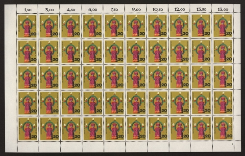 Deutschland (BRD), MiNr. 709, 50er Bogen, FN 1, postfrisch