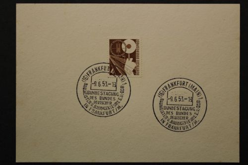 Deutschland (BRD), MiNr. 167 auf Blankokarte mit SST v. 9.6.53, gestempelt