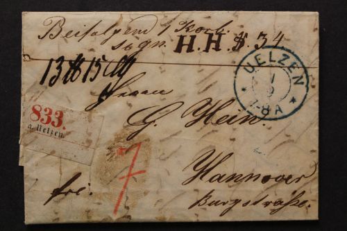 Uelzen, Paketbegleitbrief ab Uelzen nach Hannover, ca. 1861