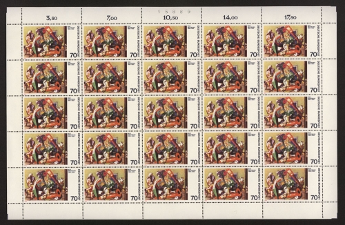 Deutschland (BRD), MiNr. 822, 25er Bogen mit PLF I, II, III, postfrisch