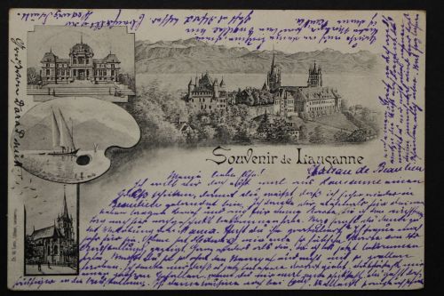 Lausanne, 4 Bilder Karte