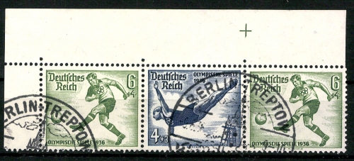 Deutsches Reich, MiNr. W 106 Eckrand links oben, gestempelt