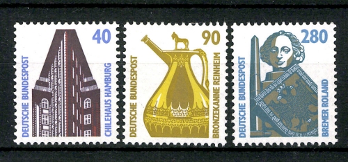 Deutschland (BRD), MiNr. 1379-1381, m. waagerechte Zählnummern, postfrisch