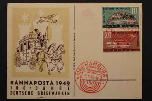 Franz. Zone Baden, MiNr. 54-55, Sonderkarte, Sonderstempel