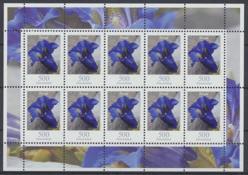 Deutschland (BRD), MiNr. 2877,Kleinbogen, Enzian, postfrisch
