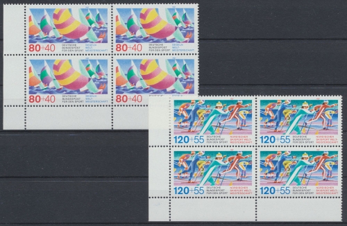 Deutschland, MiNr. 1310-1311, 4er Block, Eckrand li. unten, postfrisch