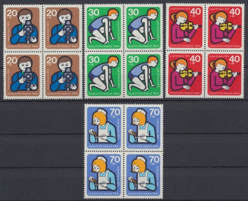 Berlin, MiNr. 468-471, Viererblöcke, postfrisch