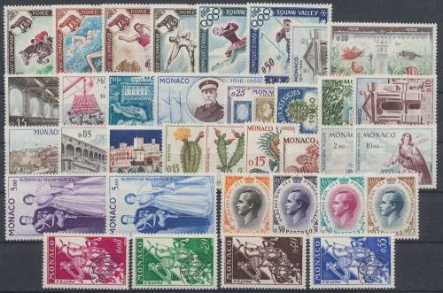 Monaco, MiNr. 629-664, Jahrgang 1960, ohne 642, postfrisch