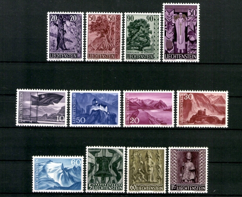 Liechtenstein, MiNr. 377-388, Jahrgang 1959, postfrisch