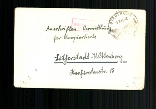 Stadtroda, Thüringen, Gebühr bezahlt, guter Bedarfsbeleg