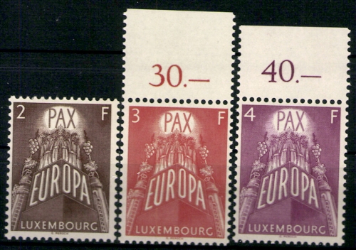 Luxemburg, MiNr. 572-574, teilweise Oberränder, postfrisch