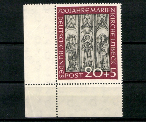 Deutschland (BRD), MiNr. 140, Eckrand links unten, postfrisch
