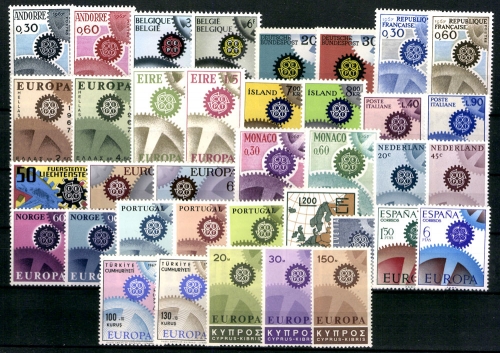 Europa Union (CEPT), Jahrgang 1967, 19 Länder, postfrisch