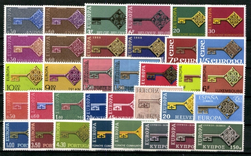 Europa Union (CEPT) Jahrgang 1968, 18 Länder, postfrisch
