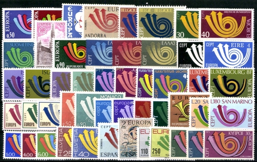 Europa Union (CEPT) Jahrgang 1973, 24 Länder, postfrisch/MNH