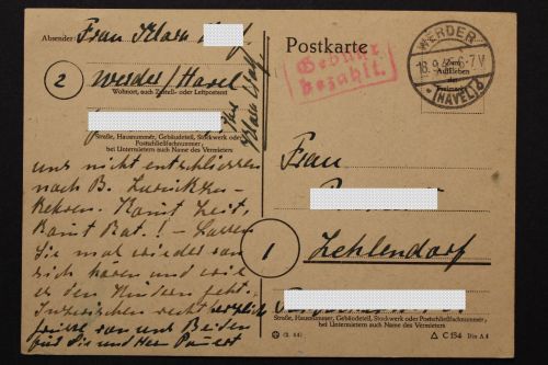 Werder (Havel), Gebühr bezahlt, 1945