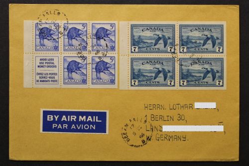 Kanada, H-Blatt und Viererblock auf Brief