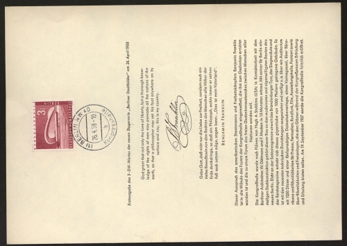 Berlin, MiNr. ETB 37, Kongreßhalle, Ersttagsblatt