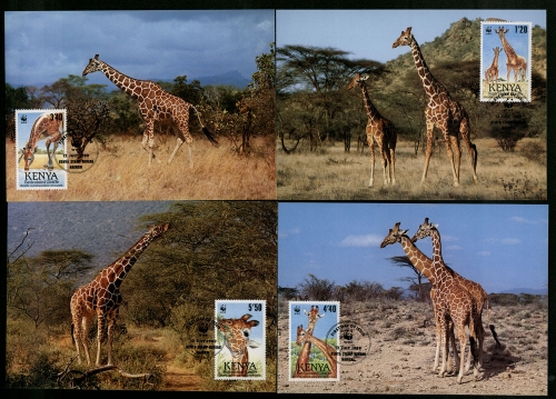 Kenia, MiNr. 481-484, Maximumkarten