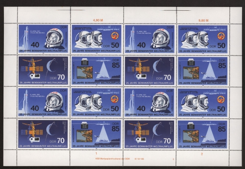 DDR, MiNr. 3005-3008 Kleinbogen, FN 5, postfrisch