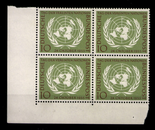 Deutschland (BRD), MiNr. 221, VB, Eckrand links unten, postfrisch