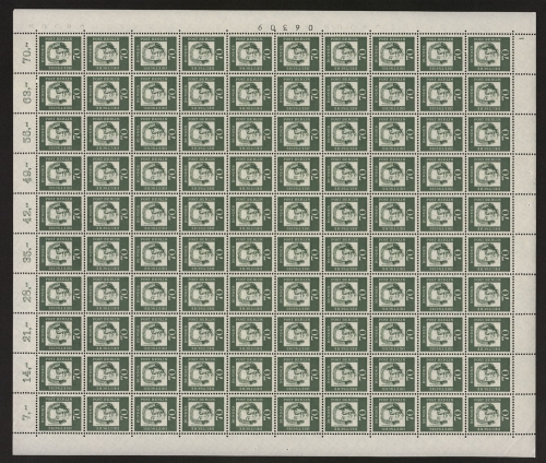 Berlin, MiNr. 210, 100er Bogen, Formnummer 1, postfrisch