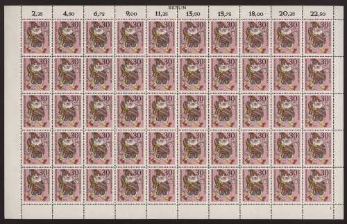 Berlin, MiNr. 375, 50er Bogen, Formnummer 1, postfrisch