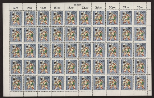 Berlin, MiNr. 376, 50er Bogen, FN 2, Berlin-Zudruck, postfrisch