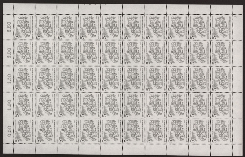 Berlin, MiNr. 330, 50er Bogen, Formnummer 2, postfrisch