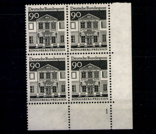 Deutschland (BRD), MiNr. 499, VB, Ecke re. unten, FN 1, postfrisch
