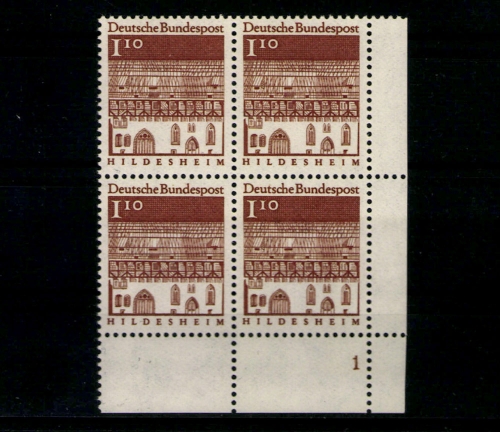 Deutschland (BRD), MiNr. 501, 4er Block Ecke re. unten, FN 1, postfrisch