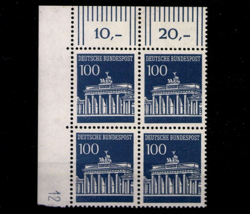 Deutschland (BRD), MiNr. 510, 4er Block Ecke li. oben, DZ 12, postfrisch