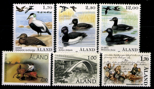 Aland, MiNr. 20-25, Jahrgang 1987, postfrisch